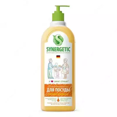 Средство для мытья посуды и детских игрушек Synergetic "Апельсин" 03056