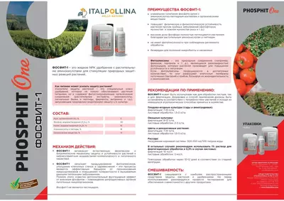 ФОСФИТ-1 жидкое NPK удобрение с растительными аминокислотами ITALPOLLINA