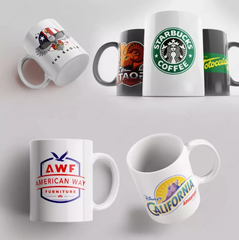 Печать логотипа на кругах.