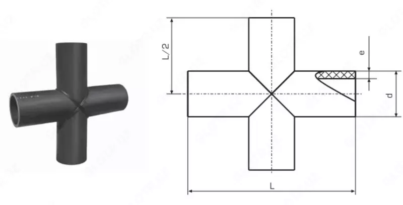 Крестовина сантехническая 315х17