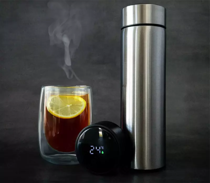 O'rnatilgan harorat sensori bilan termos