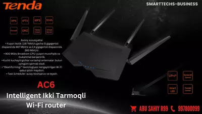 TENDA AC6 DUAL BAND 1200BM/S WIFI ROUTER