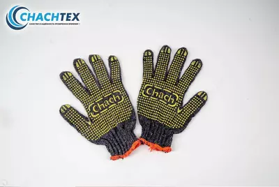 1 322 сум от 10000 шт. Перчатки Хлопчатобумажные c ПВХ нанесением 40гр 7кл