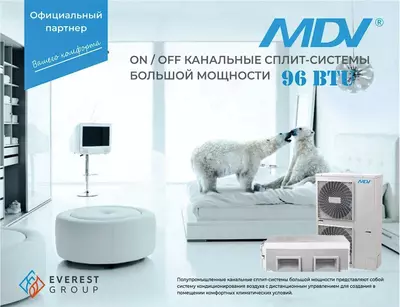 ON/OFF КАНАЛЬНЫЕ СПЛИТ-СИСТЕМЫ БОЛЬШОЙ МОЩНОСТИ MDV