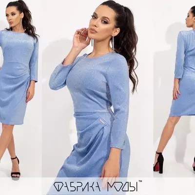 Трикотажное люрекс платье