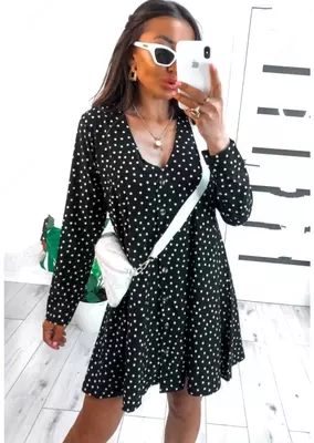 Свободное платье в горох