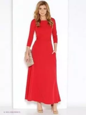 Трикотажное длинное платье