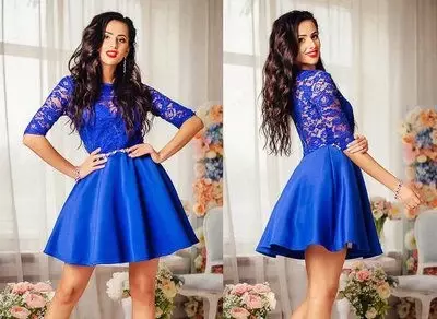 Вечернее короткое гипюровое платье