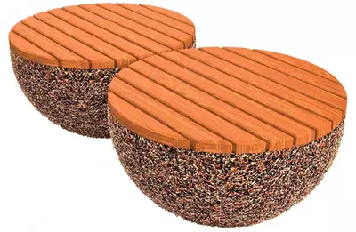 Бетонная скамейка Two Rounds (Р2207) Momar