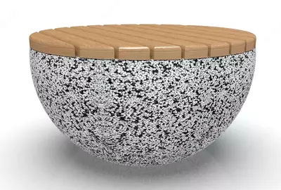 Бетонная скамейка Two Rounds (Р2207), мраморная фактура