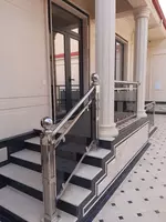  перила поручень стеклянный перила из нержавейки  - zetstal.uz