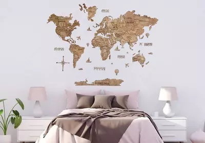 3D Карты мира естественных цветах от 890000 сум