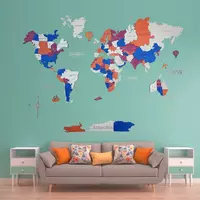 3D dunyo xaritasi boshqa ranglarda WOODLYWORLD