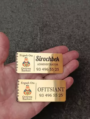 Нагрудные бейджи на магните - 65 000 сум / шт