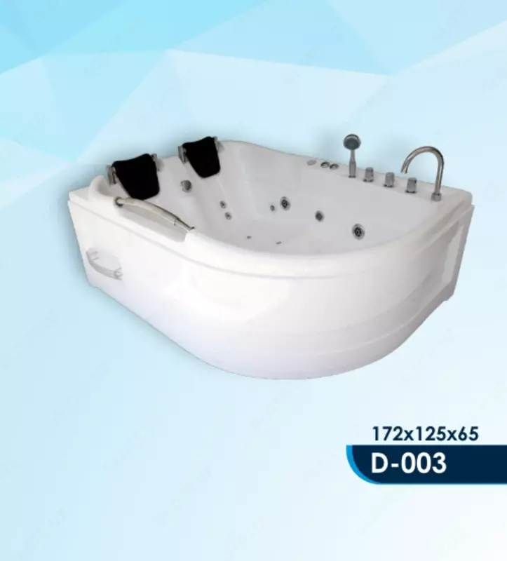 Угловая ванна с гидромассажем D-003 (172*125*65)