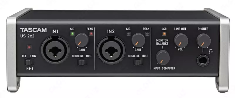 АУДИО ИНТЕРФЕЙС TASCAM US-2x2 звук карта
