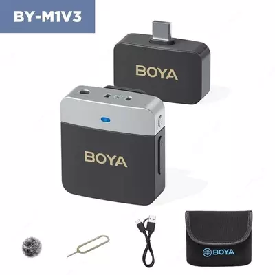 Type-C uchun professional Boya BY-m1v3 simsiz mikrofoni