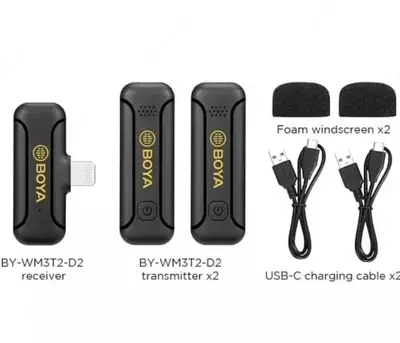 Двухканальная микрофонная система для iPhone BOYA BY-WM3T2-D2