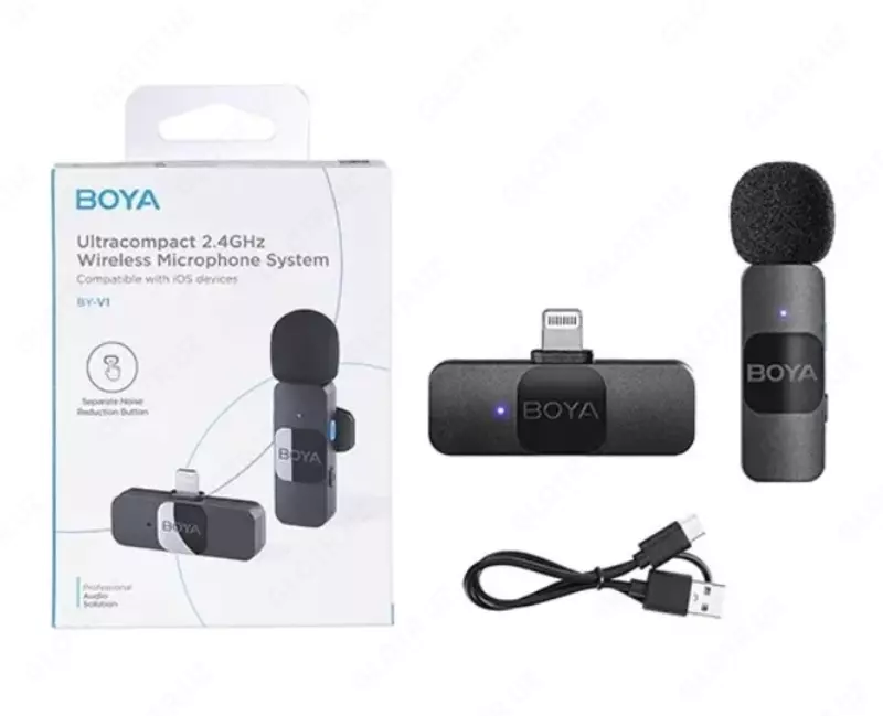 Apple iOS BOYA BY-V1 uchun mikrofon tizimi
