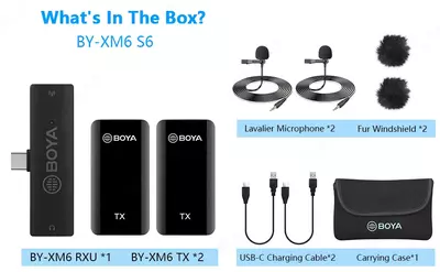 Беспроводная микрофонная система для Android BOYA BY-XM6-S6