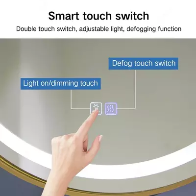 Xitoyning hammom oynasi 3 rangli LED yoritgichli va metall ramkali tumanga qarshi Ulgurji va chakana
