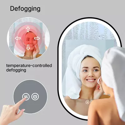 Xitoyning hammom oynasi 3 rangli LED yoritgichli va metall ramkali tumanga qarshi OSSO CERAMICS