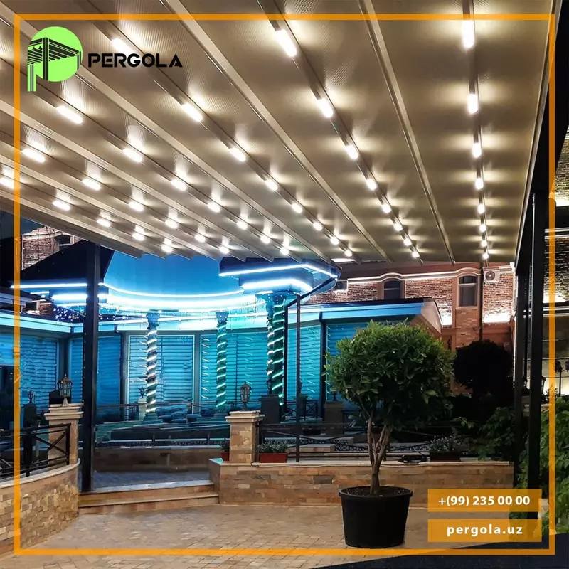 Раздвижные тентовые навесы «ПЕРГОЛА» - от 1 900 000 сум