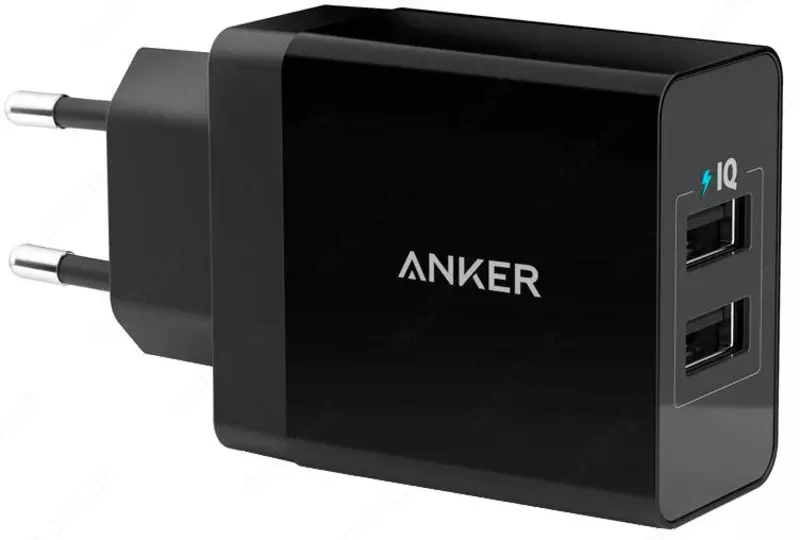 Зарядное устройство Anker 24W wall charger 2-Port EU Black(p/n A2021L11)