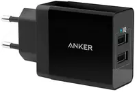  Зарядное устройство Anker 24W wall charger 2-Port EU Black(p/n A2021L11) - 