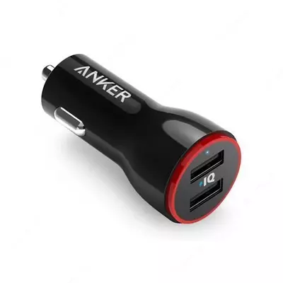Anker 24 Vt devor zaryadlovchi 2 portli EU qora (p/n A2021L11)