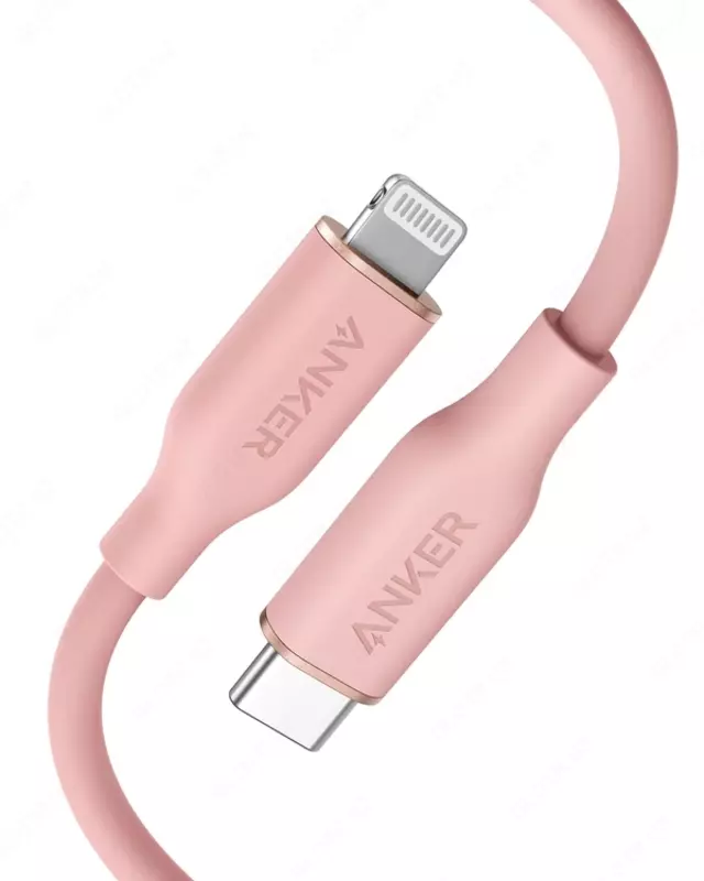 USB кабель Anker PowerLine III Flow USB-C with Lightning Connector 3ft Pink(p/n A8662H51)