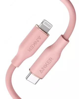 USB кабель Anker PowerLine III Flow USB-C with Lightning Connector 3ft Pink(p/n A8662H51)
