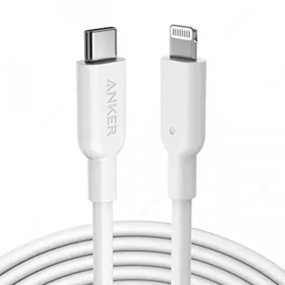USB kabeli Anker PowerLine III Flow USB-C Lightning ulagichi bilan 3 fut pushti (p/n A8662H51)