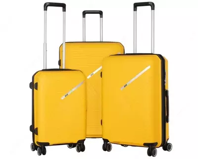  Набор чемоданов 2E  SIGMA EXP  (L+M+S) 3 в 1  4 колеса  желтый  Set - 