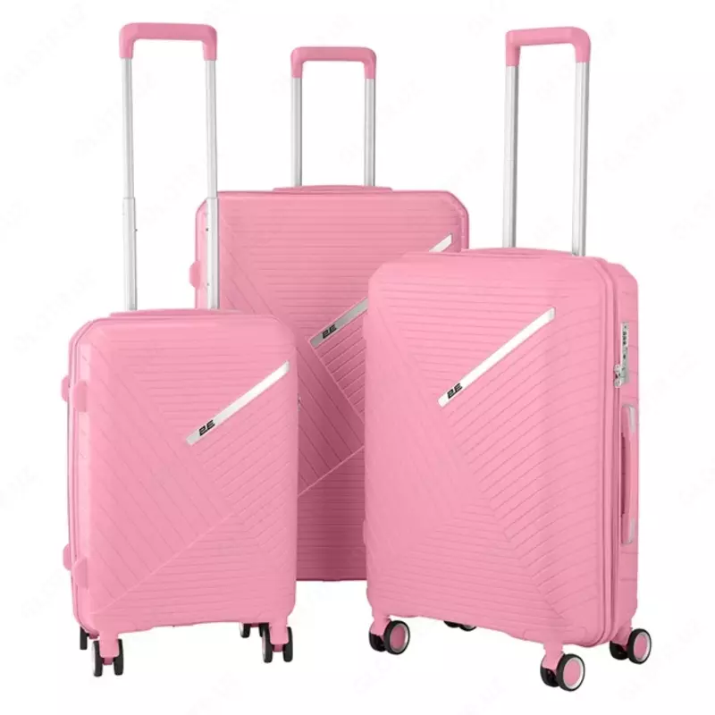  Набор чемоданов 2E  SIGMA (L+M+S) 3 в 1  4 колеса  розовый  Set - 