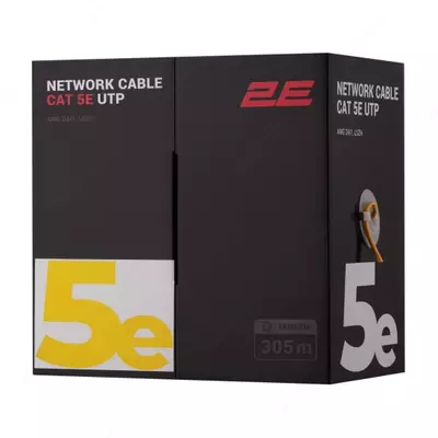  Кабель  CAT 5e UTP  305m  AWG 24/1  LSZH 305M/Easy pull box packin  | yellow - 