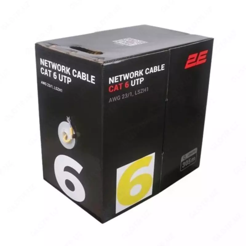  Кабель CAT 6 UTP  305m  AWG 23/1  LSZH-1 305M/Easy pull box packing | yellow - 