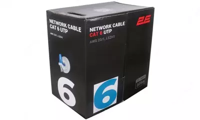  Кабель CAT 6 UTP  305m  AWG 23/1  LSZH-1 305M/Easy pull box packing | blue - 