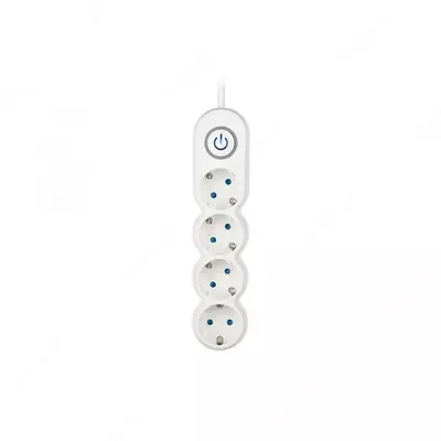 Сетевой фильтр 2Е Plus 4XSchuko с выключателем 3G1.0*3M  white - 