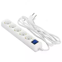  Сетевой фильтр 2Е Plus 5XSchuko с выключателем  3G*1.0мм  3м  white - 