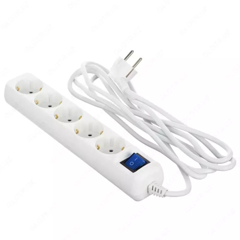  Сетевой фильтр 2Е Plus 5XSchuko с выключателем  3G*1.0мм  3м  white - 