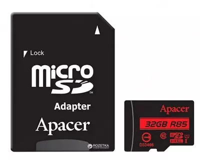  Карта памяти Apacer 16GB microSDHC C10 UHS-I R85MB/s + SD - 