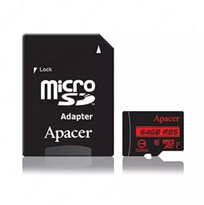 Карта памяти Apacer 64GB microSDXC C10 UHS-I + SD
