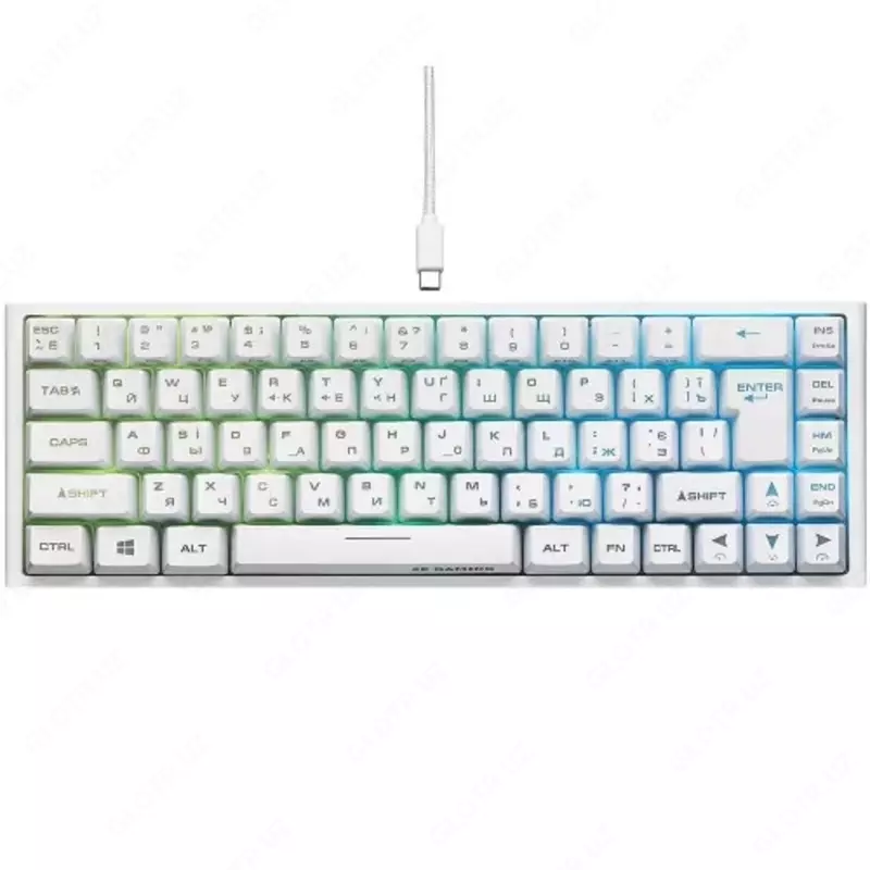  Клавиатура игровая 2E GAMING KG350 RGB 68key USB White Ukr - 