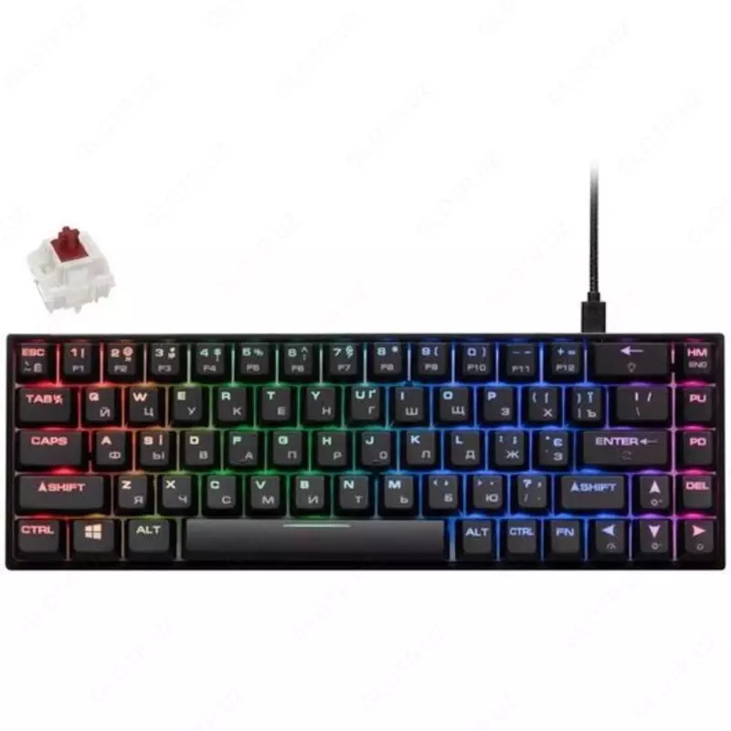  Клавиатура игровая 2E GAMING KG370 RGB 68key Gateron Red Switch USB Black Ukr - 