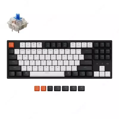  Oʻyin klaviaturasi Keychron C1 Wired 87 Key Gateron Switch Mechanical Keyboard White LED Red Russian Layout - 