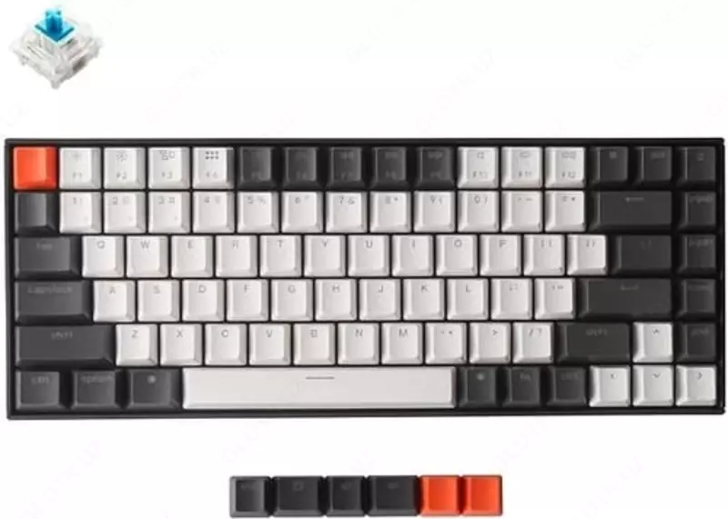Клавиатура Keychron K2 84 Key  Gateron  Mechanical Keyboard  White LED Red Russian Layout