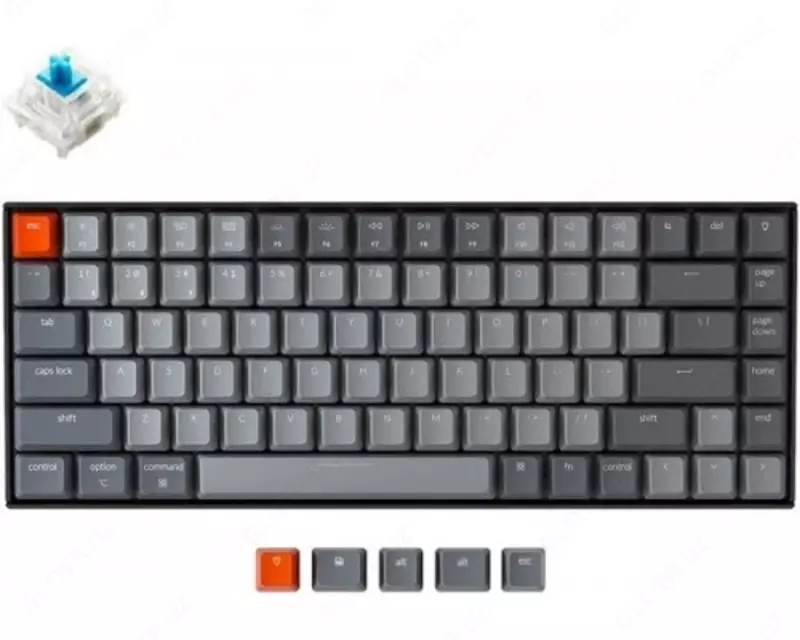  Клавиатура Keychron K2 84 Key Aluminum Frame HotSwappable  Gateron  Mechanical Keyboard  RGB Red Russian Layout - 