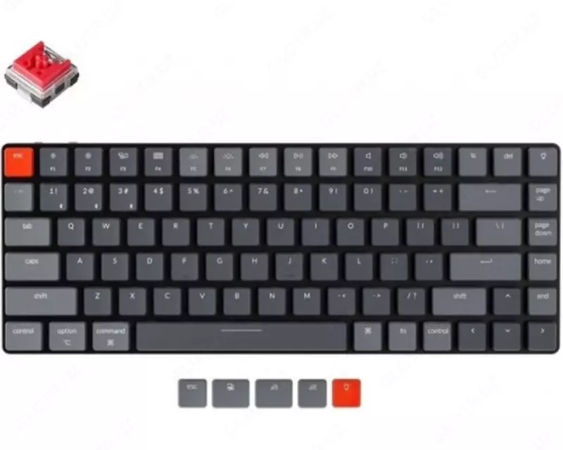 Клавиатура Keychron K3  84 Key Low Profile HotSwappable Optical Mechanical Keyboard  White LED Red Russian Layout