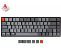  Oʻyin klaviaturasi Keychron K6 68 Key Gateron Mechanical Keyboard White LED Red Russian Layout - 